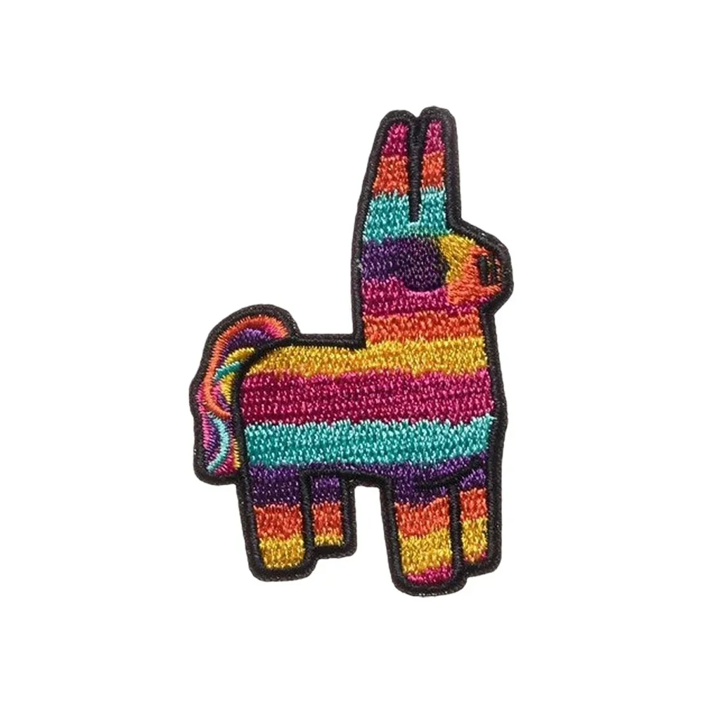 Arc-en-ciel âne mignon dessin animé Velcros moral Badge tactique autocollant brodé Patch crochet boucle attache bricolage jean casquette sac à dos