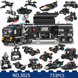 COGO City Police SWAT Truck Building Blocks - Policeman Bricks, Truck Ship Car - Toys for Kids - Construction Toys for Children