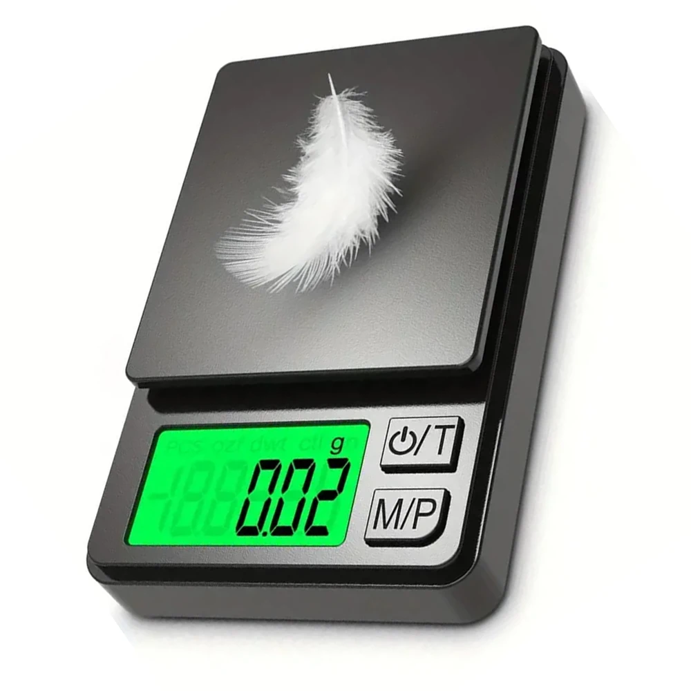 Precision Digital Pocket Scale – 1000g x 0.01g Mini Travel Scale for Food, Jewelry & Grains with Backlit LCD LA-AA108