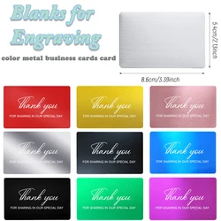 Metal Business Cards Color Metal Business Cards Diy Engraving DIY Card Office Supplies Aluminum Blank Laser CNC Engraved Card