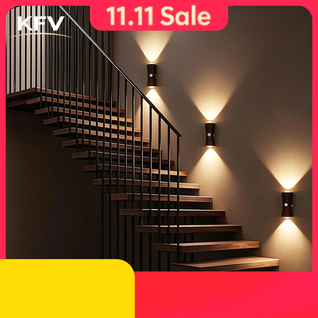 KFV Wall Light Art Decor LED Wall Light  Human Sensor Light Wall Mounted Light Rechargeable Wall Sconce Dimmable Led Night Light