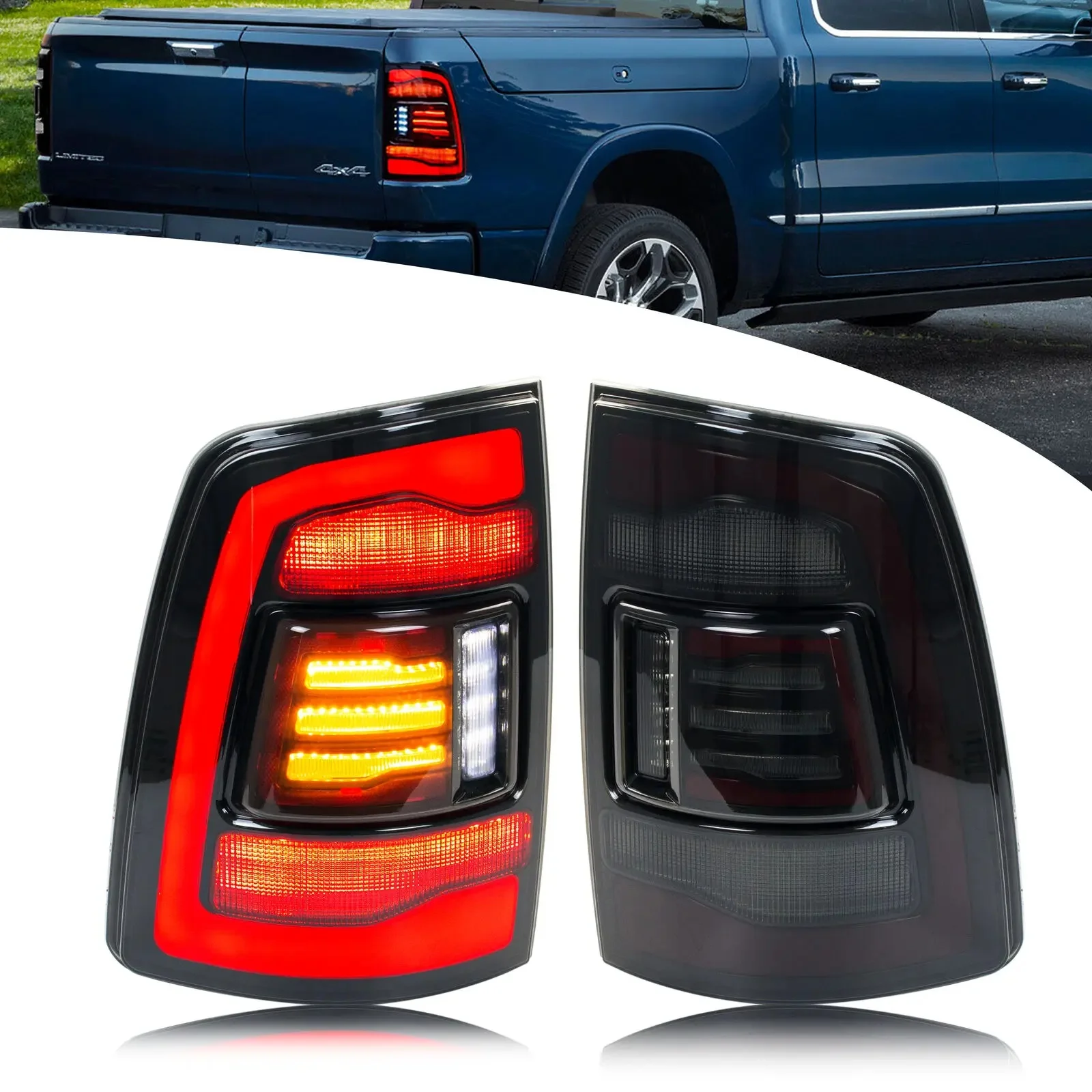 LED-Rückleuchten für Dodge Ram 1500 2500 3500 4. Generation, Rückleuchten, Start-up-Animation, sequentielle Blinkerbaugruppe