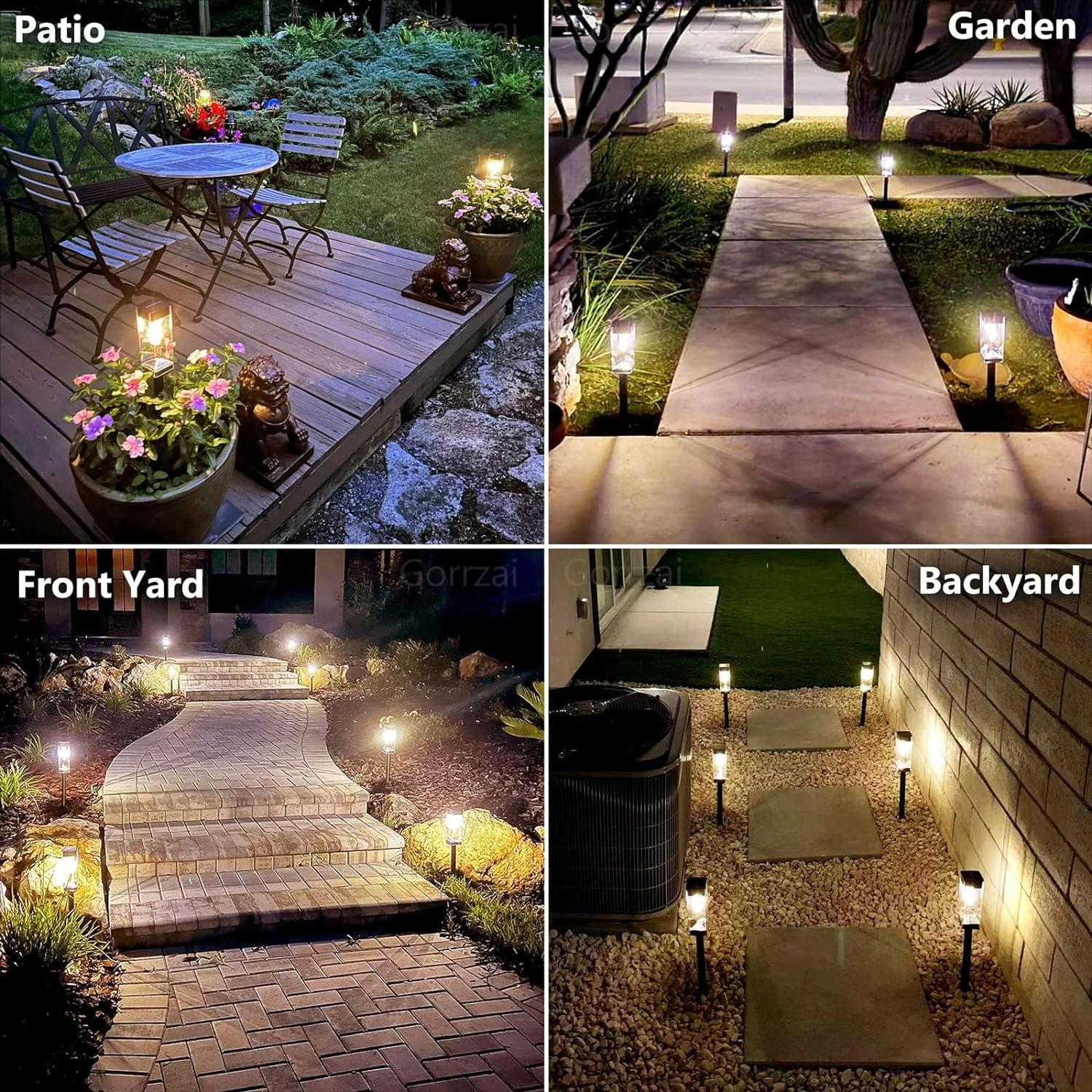 2 pack Outdoor solar landscape lights, courtyard square lawn lights, garden floor mounted lights, waterproof and warm lighting