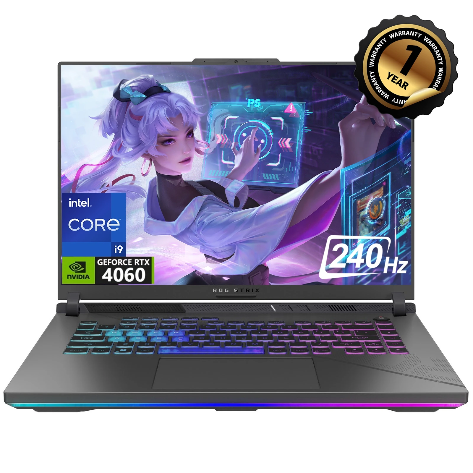 Computador portátil para jogos ASUS ROG-Strix G16, 16 ", Intel Core, NVIDIA GeForce RTX, 4060,64GB RAM,4TB SSD,Eclipse Grey,Windows 11 Casa