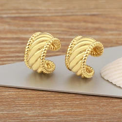 Nidin High Quality Copper Charm Ear Clip Earrings No Piercings Fake Cartilage For Women Girl Jewelry Wholesale Accessories Gifts