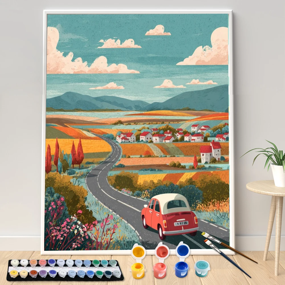 Painting by Numbers Kit DIY distance Canvas Art Hand Painting Home Decoration Personality Surprise Gift