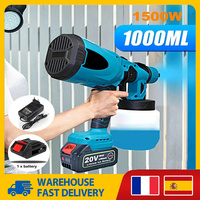 800ML Electric Spray Gun High Power Cordless Paint Sprayer HVLP Auto Furniture Steel Coating Airbrush For Makita 18V Battery