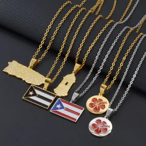 पीआर प्यूर्टो रिको पेंडेंट नेकलेस महिलाओं लड़कियों के लिए स्टेनलेस स्टील हवाई गुआम ग्वाडेलोप मायोटे हिबिस्कस फूल आभूषण #512862 8 best sales जपापुष्प - №7