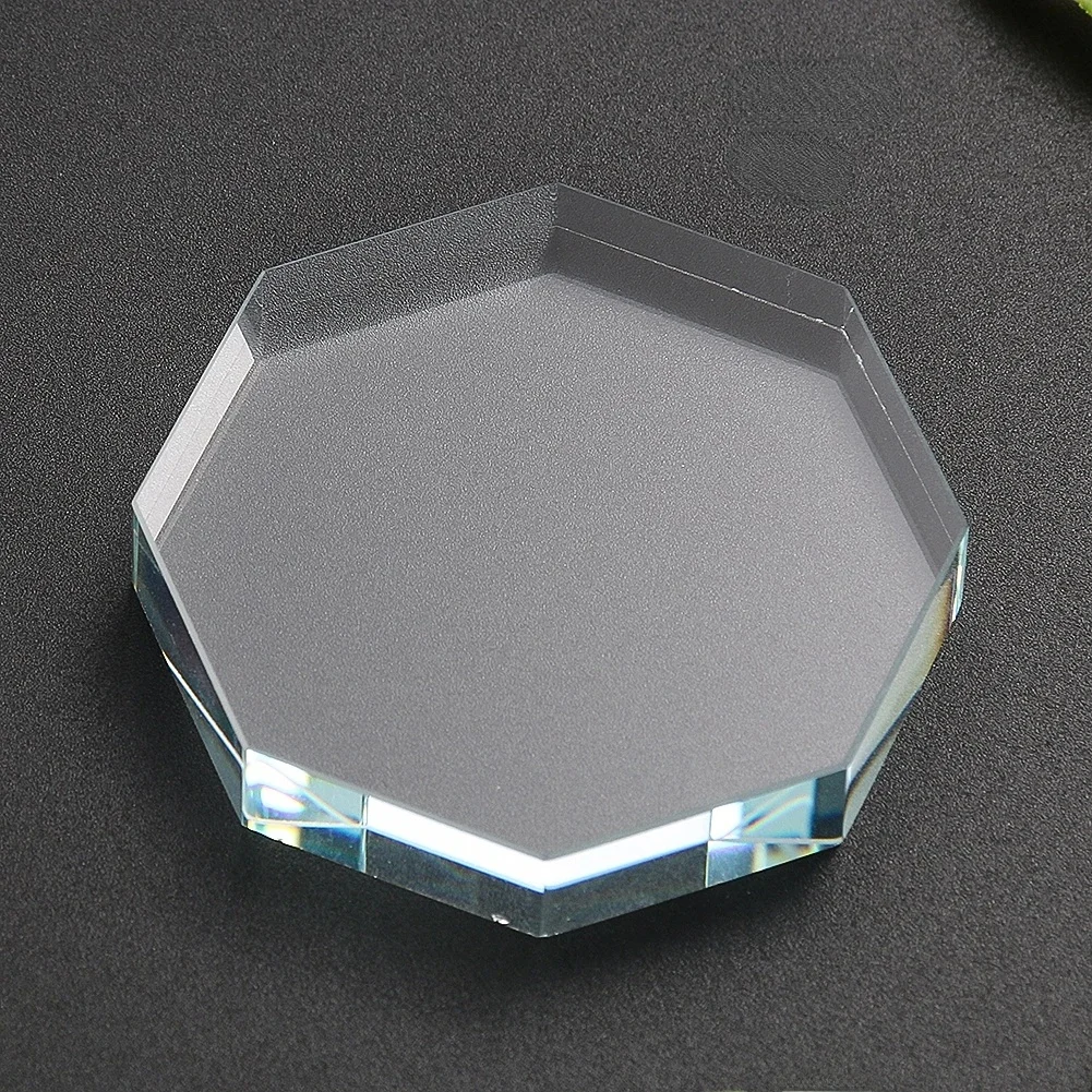 Octagon kryształowy pryzmat baza paznokci wyświetlacz artystyczny pokazując paletę Pad szklane wyroby przycisk do papieru dekoracyjne figurki miniatury — zdjęcie 2