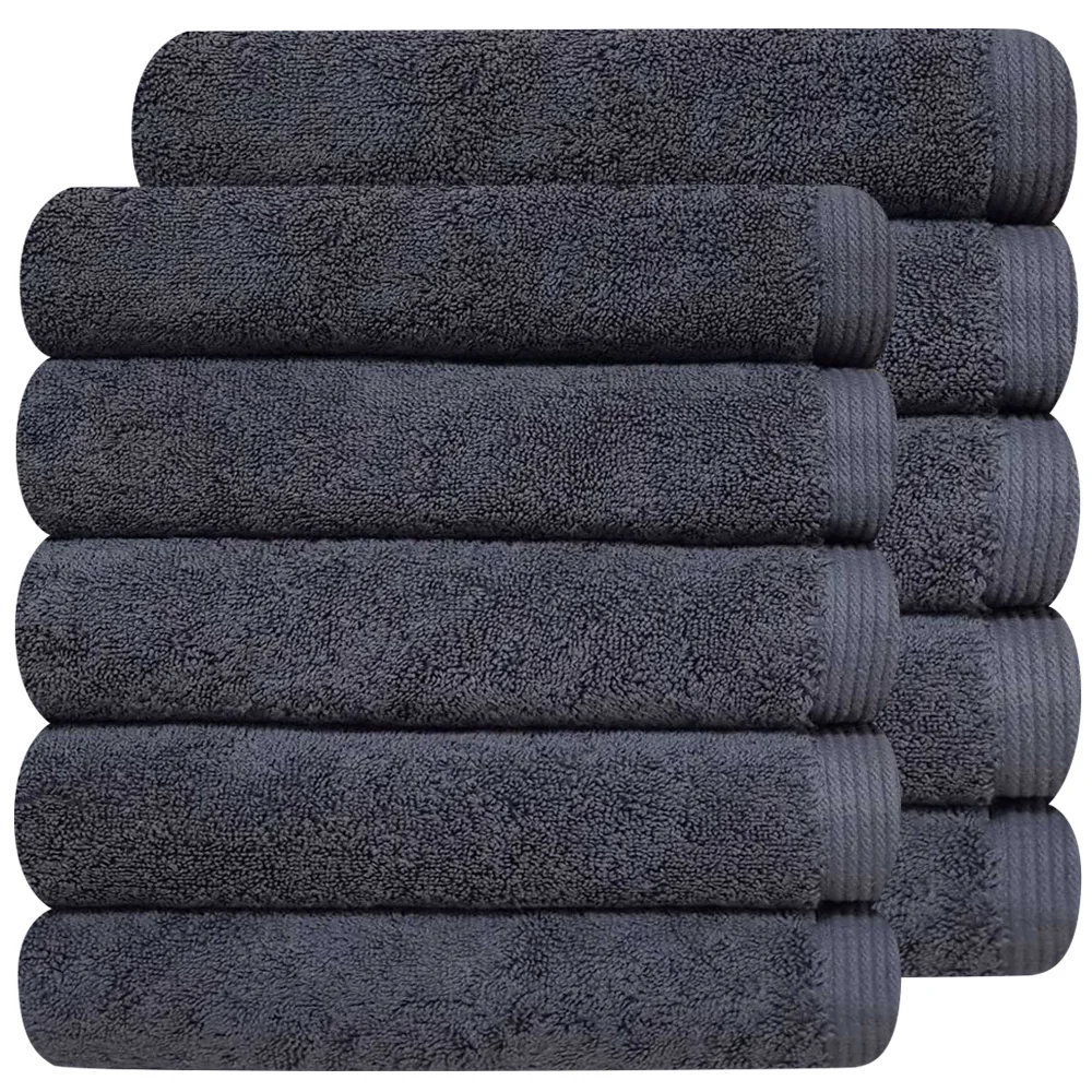 DajuTowel-hilo combinado de 5p/10p para hotel, toalla gruesa de alta calidad, no fluorescente, color gris oscuro, 40x80 cm, 200g