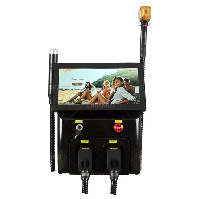 เครื่องกำจัดรอยสักเครื่องกำจัดขนสำหรับผู้หญิงเครื่องกำจัดขนแบบเลเซอร์ไดโอดเลเซอร์เลเซอร์ Picosecond Q-SWITCH