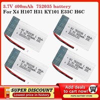 Original 3.7V 400mAh 20C Lipo Battery XH2.54 plug for X4 H107 H31 KY101 E33C E33 U816A V252 H6C RC Quadcopter Drone Spare Part