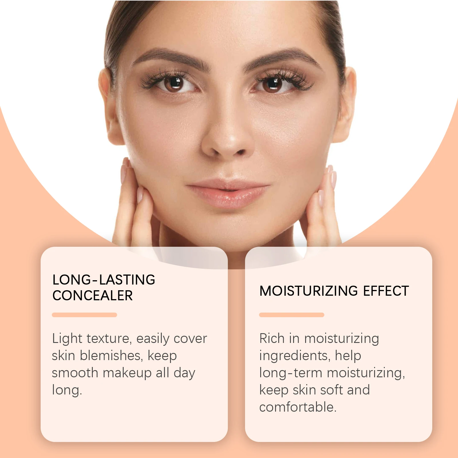 EELHOPE Crema per fondotinta per trucco viso Crema per fondotinta viso non appiccicosa idratante resistente al sudore ad alta copertura duratura