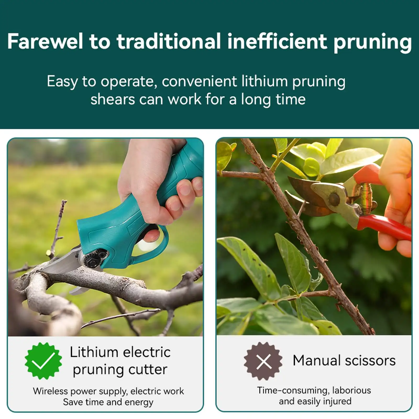 Bürstenlose elektrische Gartenschere, kabelloses Gartenwerkzeug für Obstbäume, Bonsai, kompatibel mit Makita-Batterien, Schneideschere – Detail 1