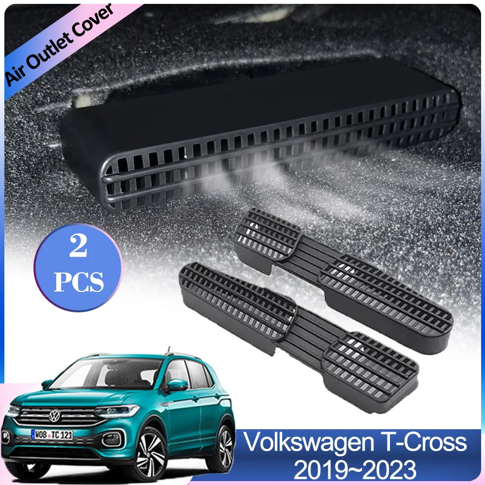 Air Outlet Covers for Volkswagen VW T-Cross Taigun C11 2019~2023 Under Rear Seat Ventilation Conditioner Vent Grille Accessories