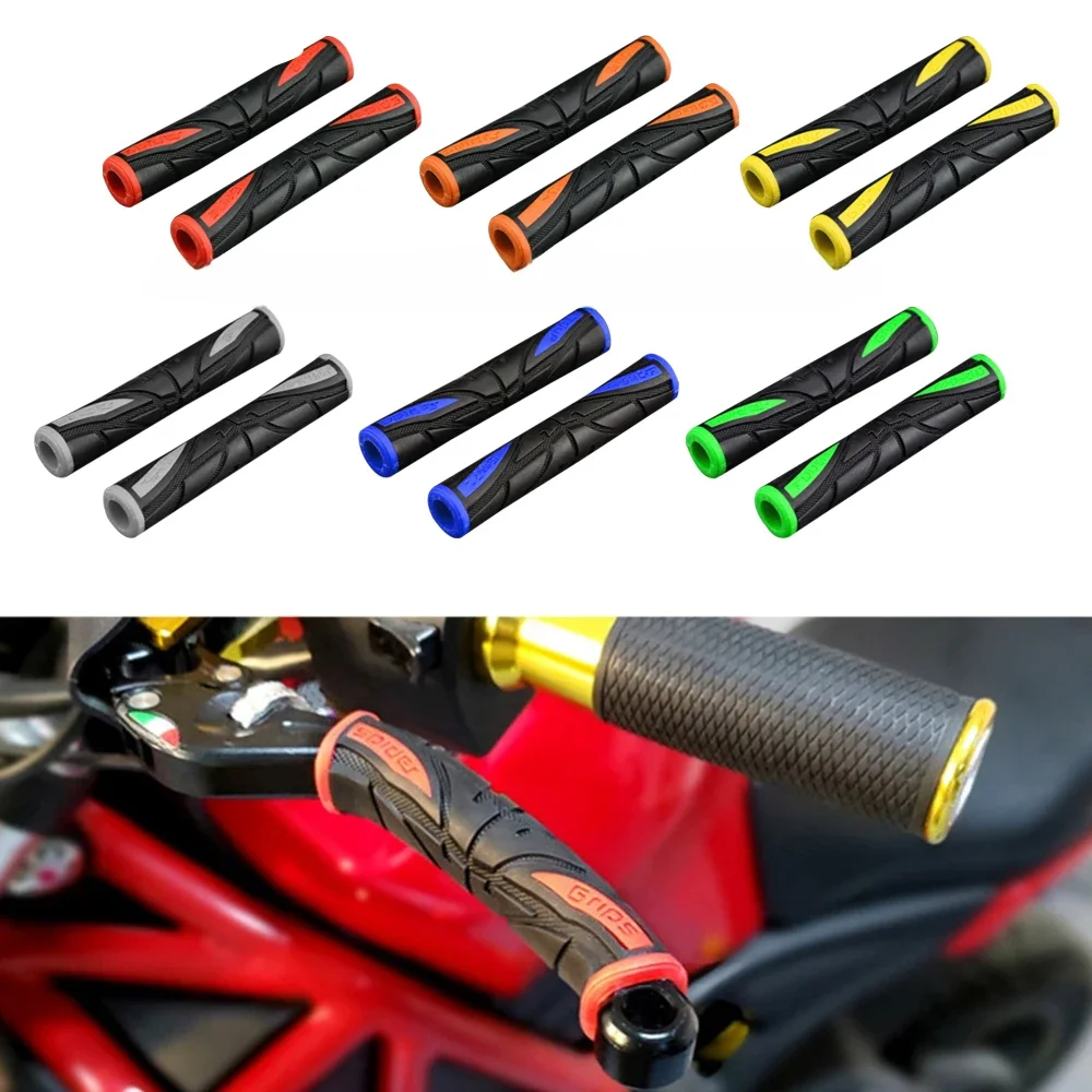 Poignée de frein souple et antidérapante, 2 pièces, manchon en Silicone, housse de Protection pour moto et vélo, accessoires de Protection pour guidon
