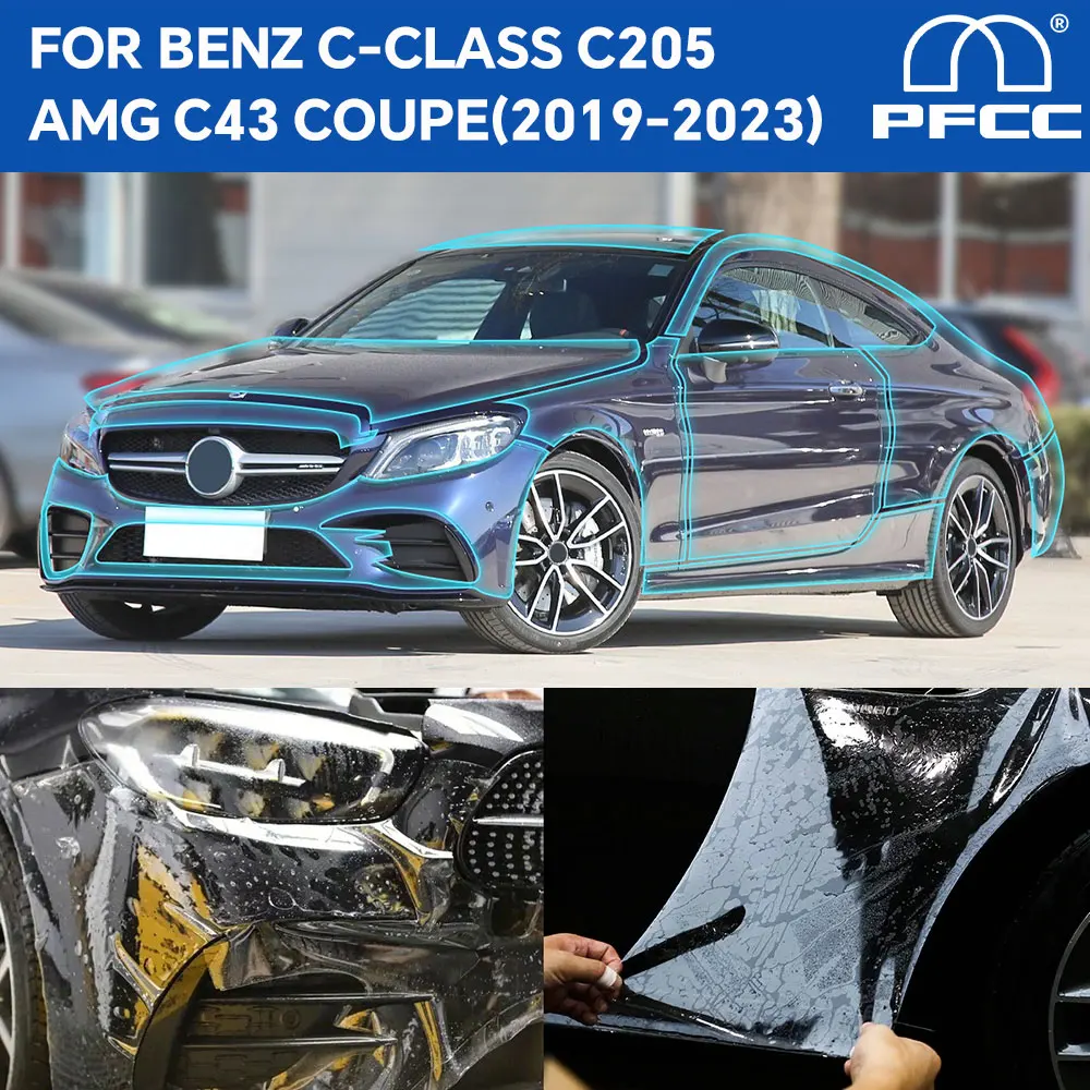 

Pre Cut Protection Film for Mercedes BENZ C-CLASS C205 AMG C43 COUPE 2019-2023 Car Anti-Scratch Sticker TPU PPF Transparent