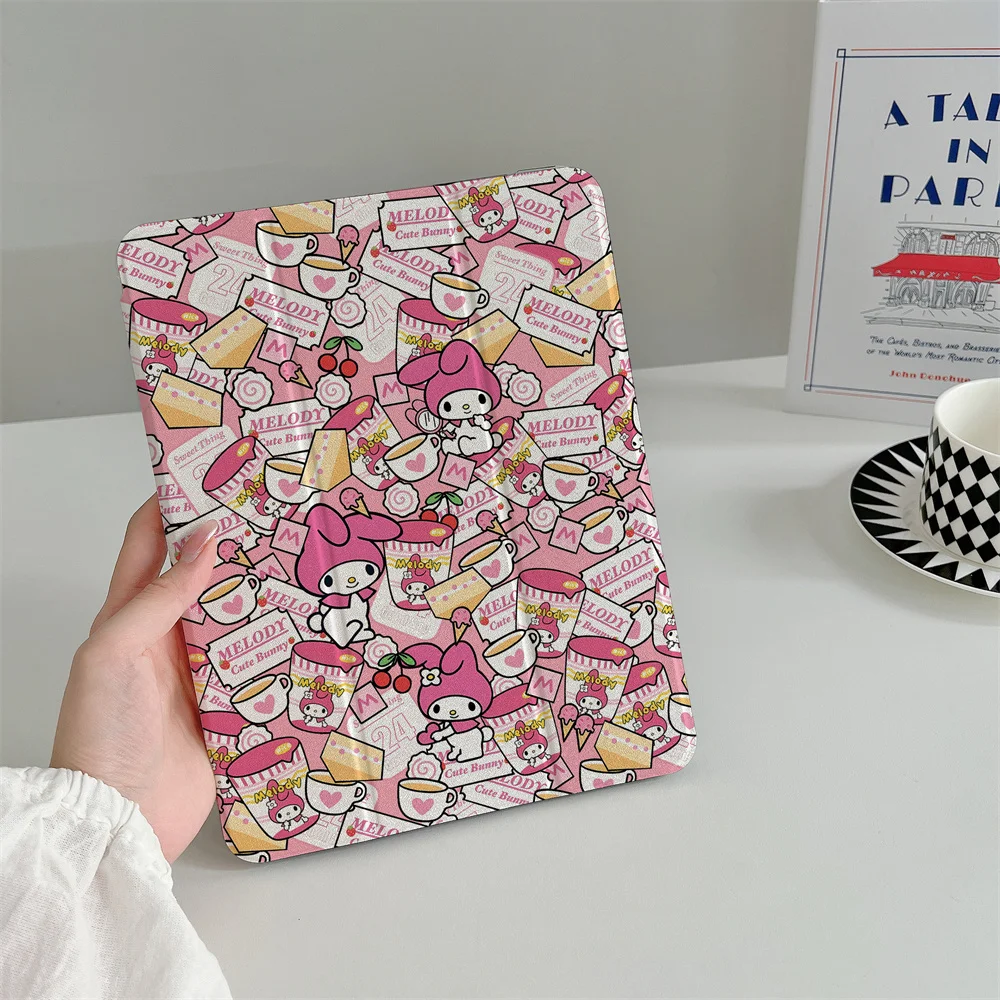 

Cute Cherry Melody Case For iPad 10th 11th 11'' A16 2025 iPad Pro 2024 Air 5 4 10.9 Air 3 10.5 iPad 7 8 9 10.2 iPad 5 6 mini 6