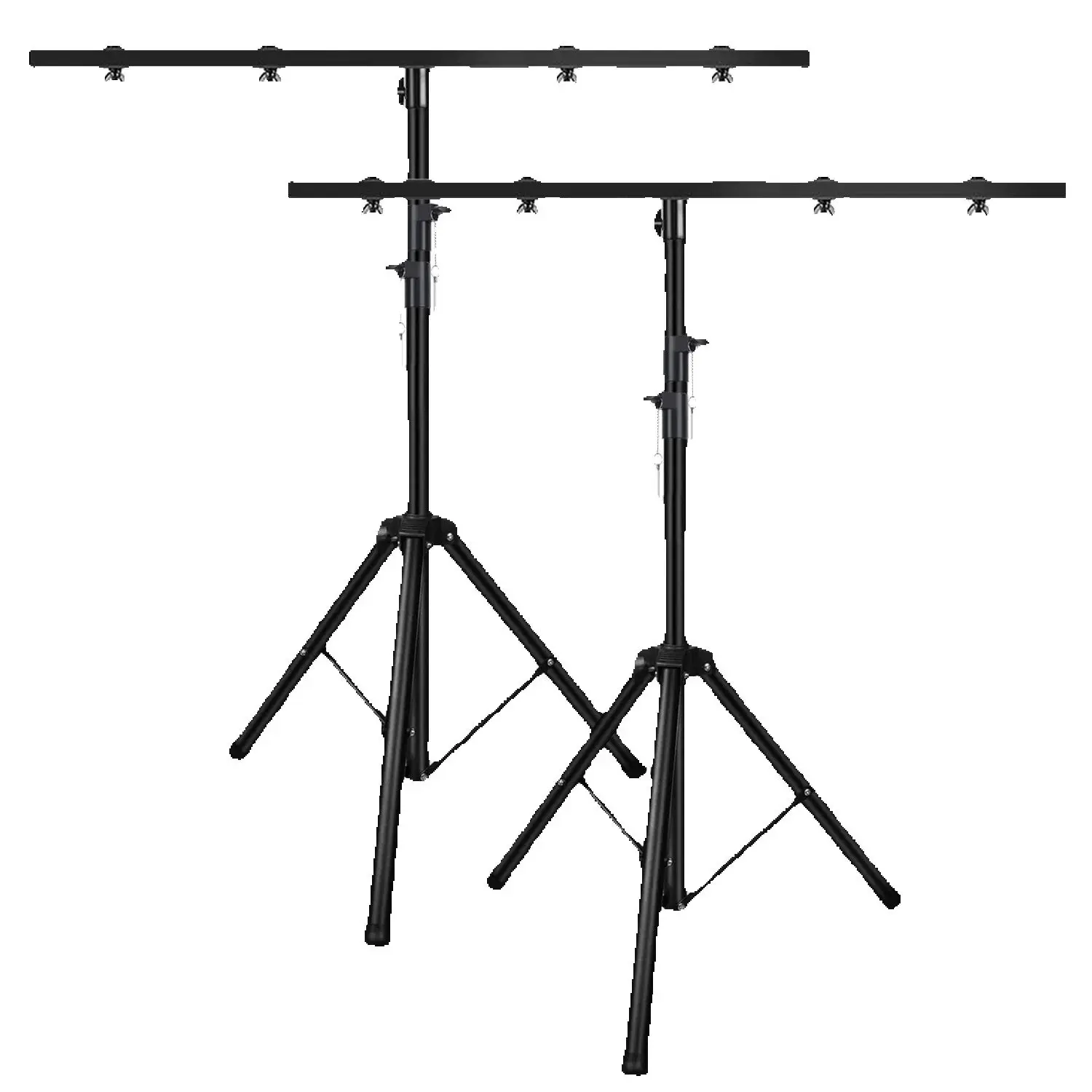 

5 Core DJ Light Stand Pair Height Adjustable 39-100" Heavy Duty Tripod Stage Lights Stands w Light T Bar LS 100 2PCS