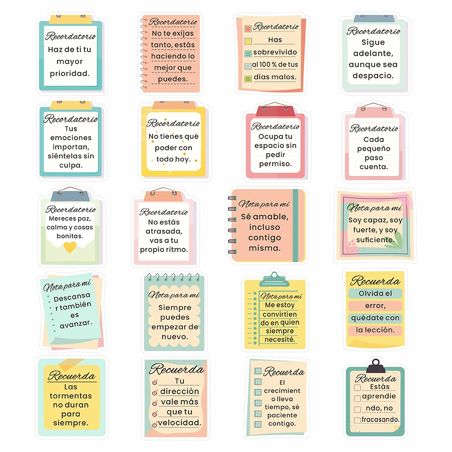 100 Pcs Motivational Reminder Stickers Pastel Quote Labels for Scrapbooking, Journals, Planners, Cards, and DIY Crafts