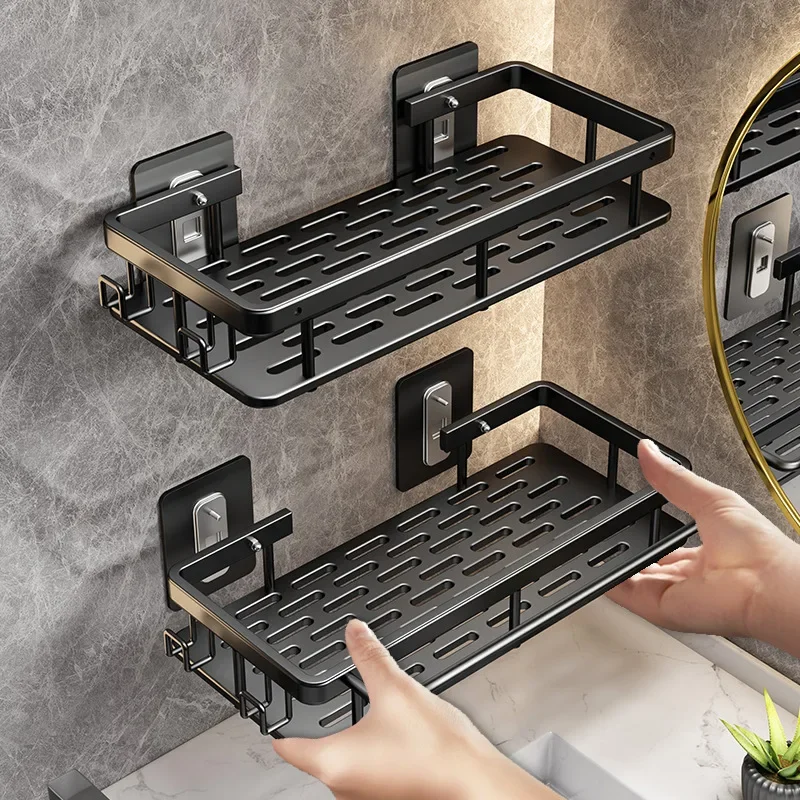 Wall Hanging Corner Rectangular Rack Bathroom Shelf Towel Rack Shelves Wall Shower  Shampoo Rack No Drill Shelf Tripod