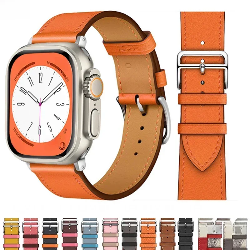 Leder armband für Apple Uhren armband 44mm 45mm 41mm 40mm Uhren armband Loop Armband für iwatch ultra 2 49mm Serie 9 8 7 6 5 4 3 se