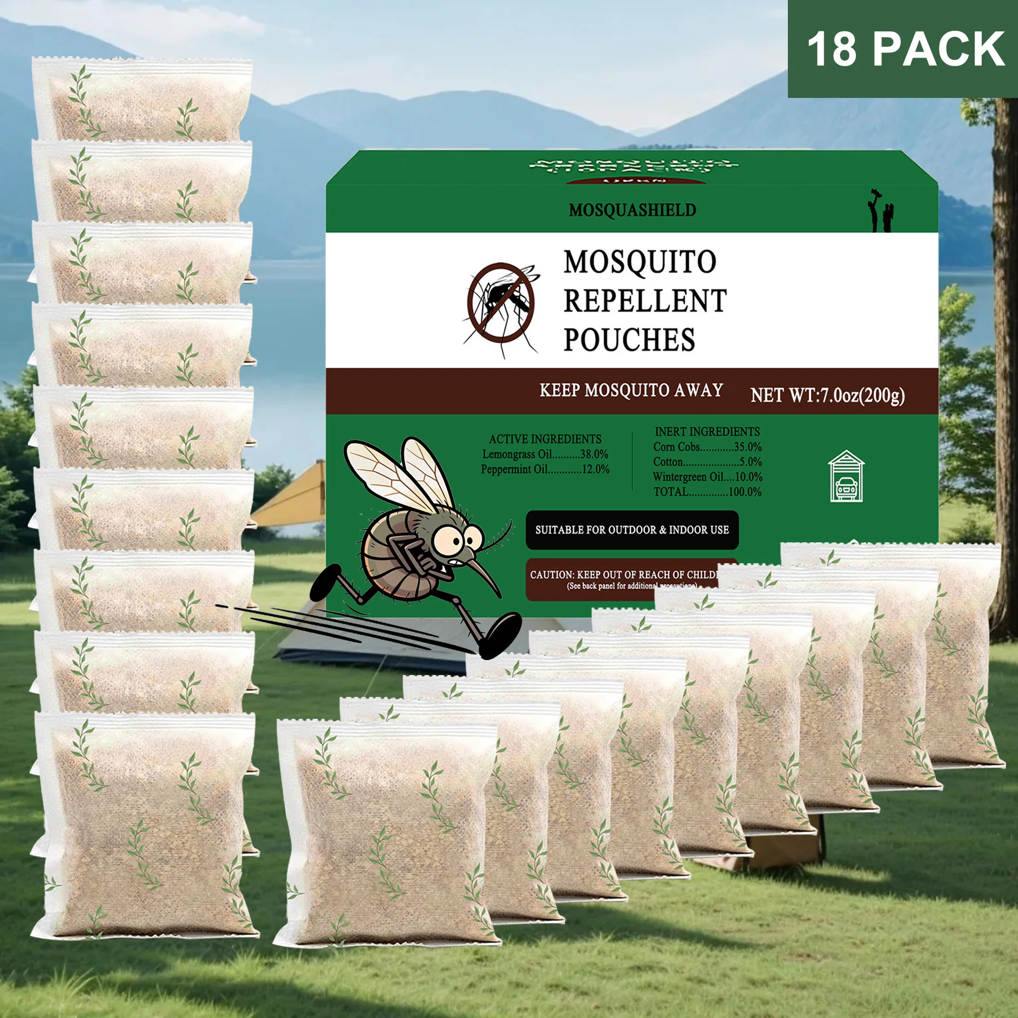 18Pcs Mosquito Repellent Pouch Keeps Mosquitoes Away Covers 120 Sq ft Safe for People and Pets Indoor Outdoor for Patio Bedroom Garden Camping