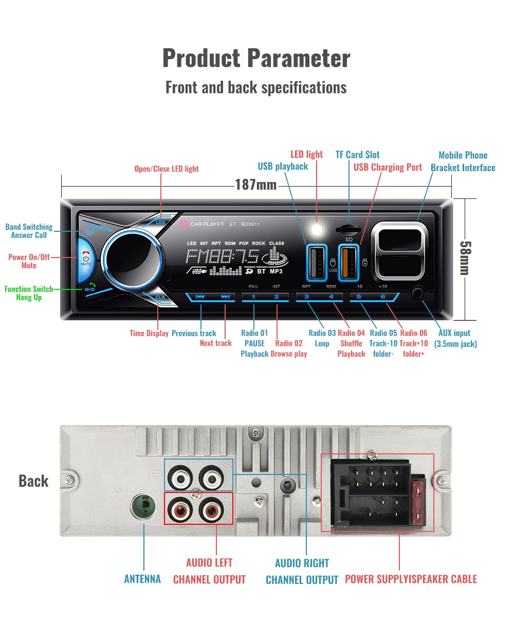 Nový 2.5inch auto rádio MP3 hráč fm rádio auto Bluetooth auto stereo audio přijímač 1din multimediální hráč 12V aux vstupní SD/TF/USB