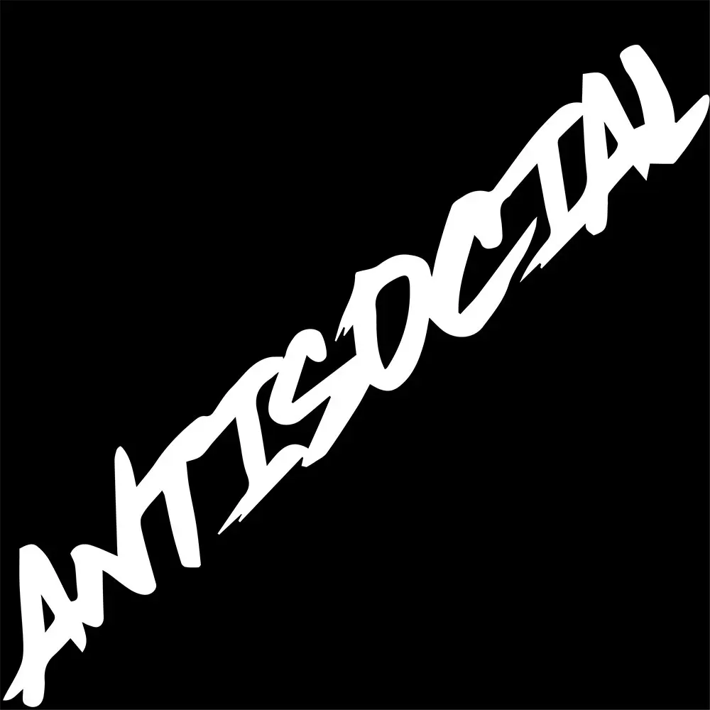 Antisocial Car Sticker Flag Windshield Creative Competition Letters JDM Decorative Styling Style Vinyl Decals