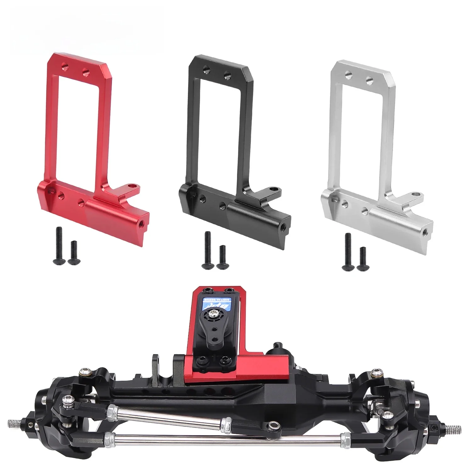 Aluminiowe mocowanie serwa BAT na przednią oś portalową LCG, adapter 4-link do podwozia 1/10 VS4-10 Phoenix F10 Rock Crawler, części do samodzielnych ulepszeń. — zdjęcie 2