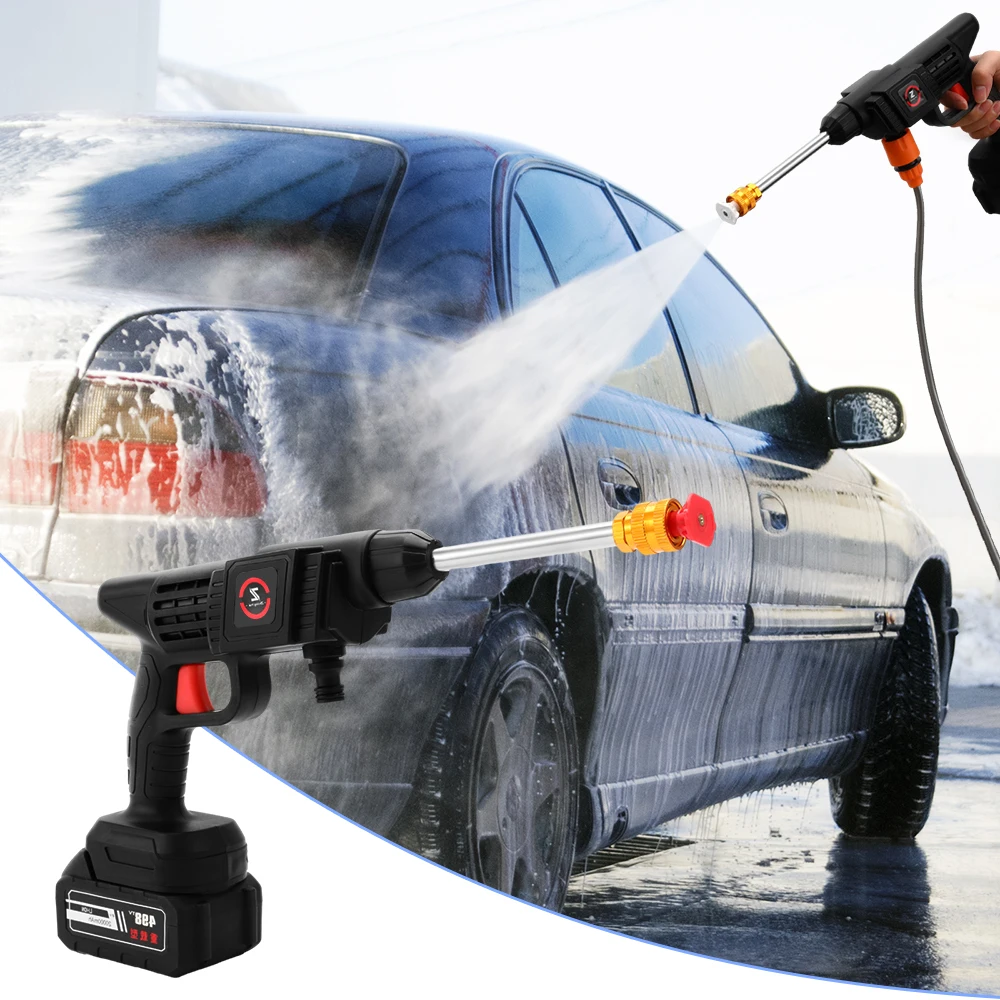 200W 50Bar Cordless High Pressure Car Washer Spray Water Gun 20000mAh Battery Foam Generator Car Washing Machine for Home