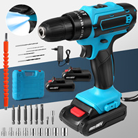 32 Torque Electric Cordless Impact Multifunctional Cordless Cordless curtain Power Tool Setting 2 Gear Speed with 2 Batteries