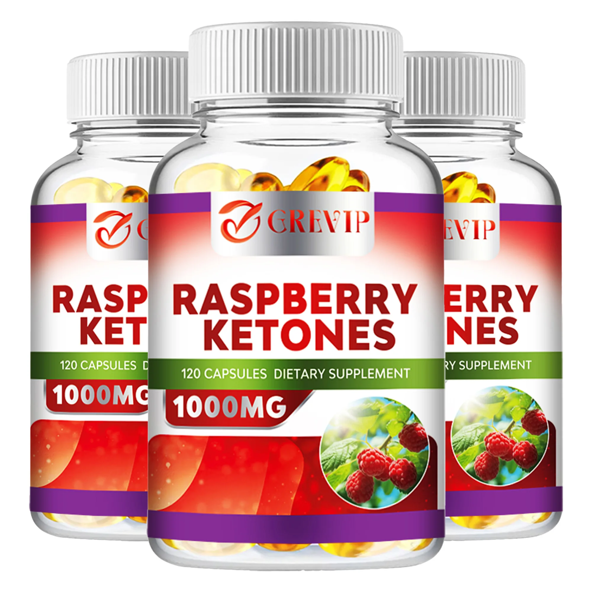 Raspberry Ketones Supplement - Weight Management, Appetite Suppressant, Fat Burning, Metabolism Boosting - 120 Capsules