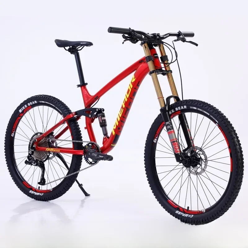 AliExpress WolFAce 26/27.5 Inch Speed Downhill Mountain Bike Aluminum Alloy Soft Tail Oil Brake Double Shock