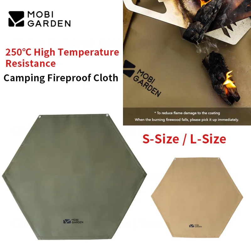 

MOBI GARDEN Camping Fireproof Cloth Silicone Coated Hexagon Flame Retardant Floor Cloth 250℃ High Temperature Resistance Mat