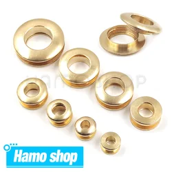 2pcs Solid Brass Screw Back Eyelets With Screws For Leather Crafts Accessory DIY Bag Clothes Belt Ornament Accessories