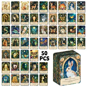50pcs cartas de tarot animal espiritual para mujeres, cartas de afirmación inspiradora, orientación para el crecimiento personal, amor, viaje espiritual 10 mejores tarjetas de motivación de ventas - №4