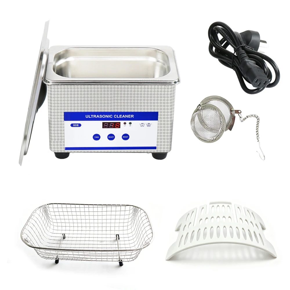 Ultraschallreiniger Ultraschall-Brillenreinigungsmaschine 40 kHz Hochfrequenz-Ultraschallwaschbad für Brillen, Schmuck, Zahnprothesen, Zahnspangen 0,8L Ultraschallwaschmaschine