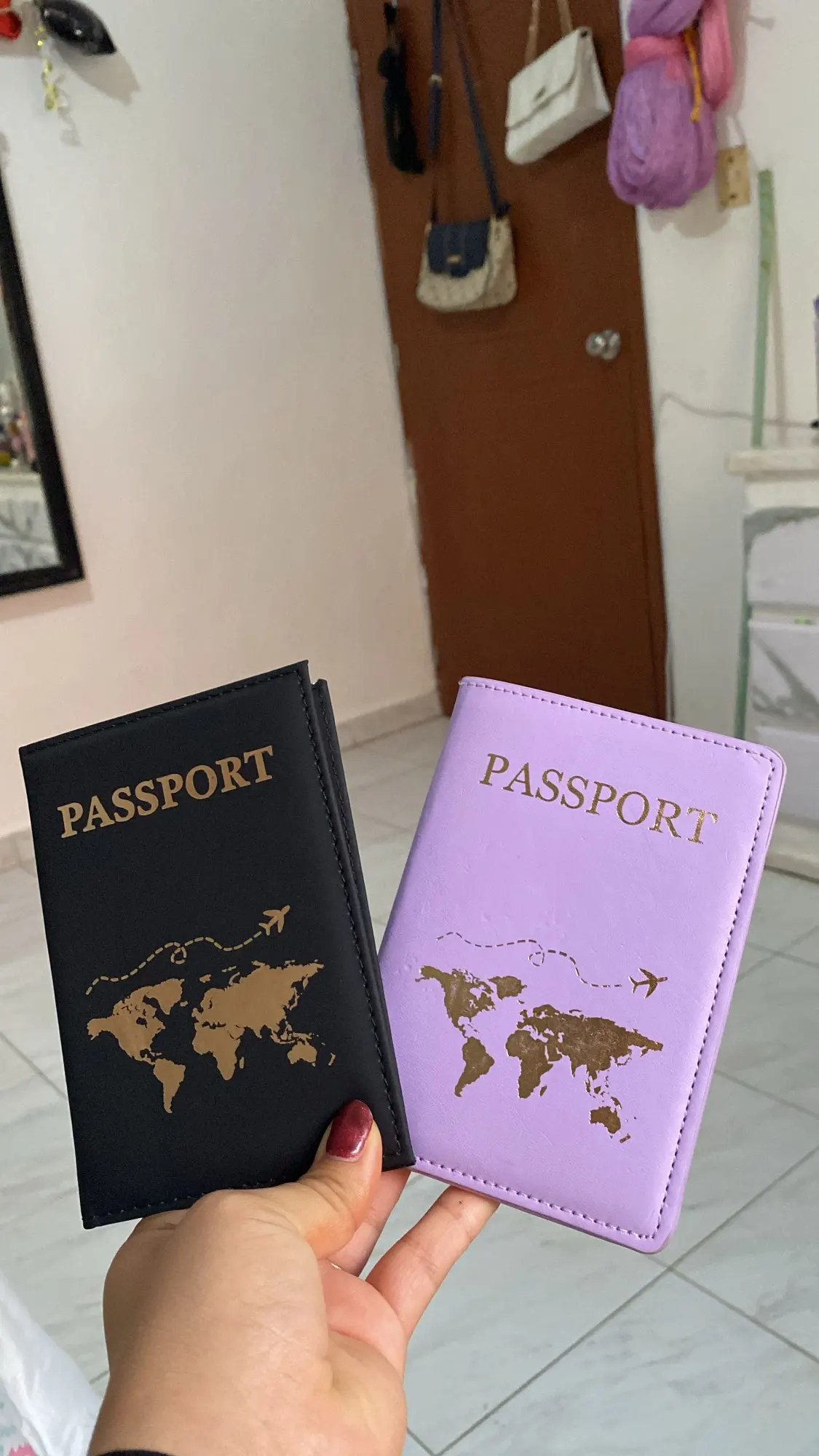 Fashion Passport Protective Cover World Pattern Travel Passport Holder Wallet Gift PU Leather Card Case Cover Unisex Storage Bag photo review