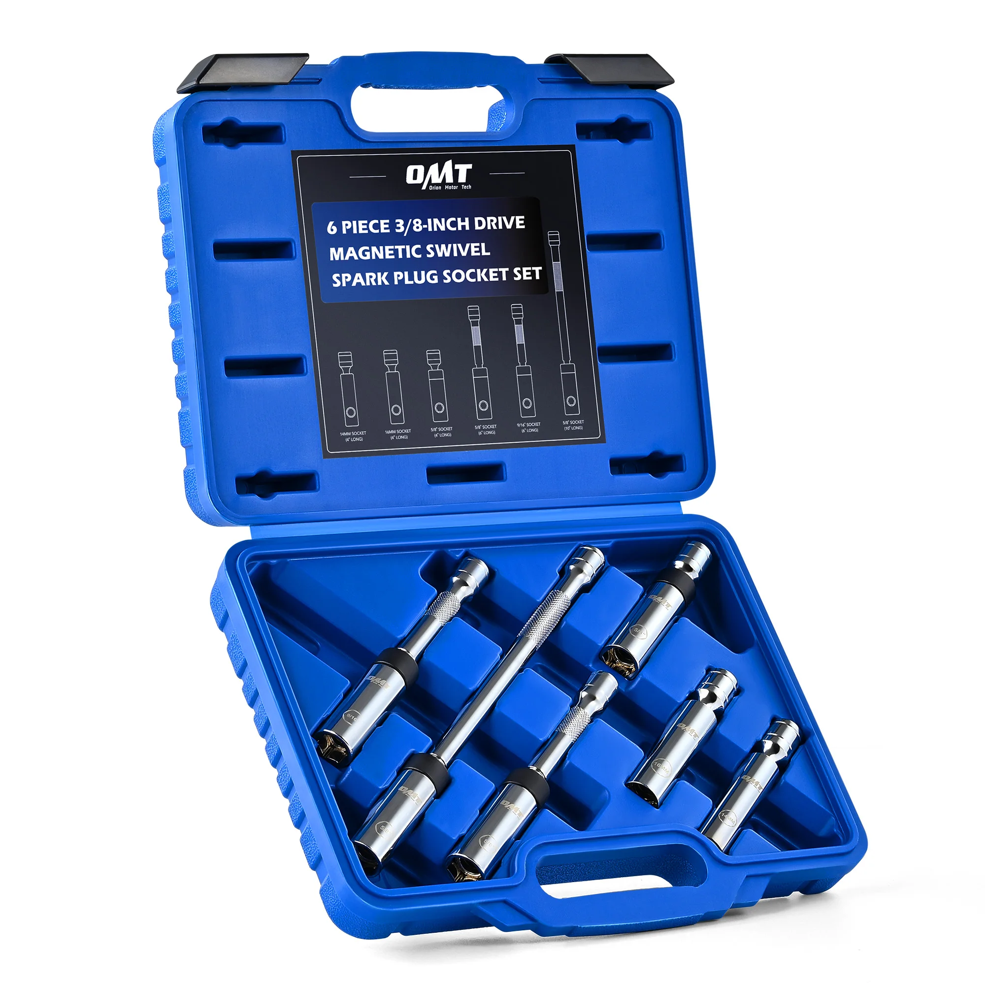 OMT 3/8 "ensemble de douilles magnétiques d'entraînement prise de bougie d'allumage pivotante CR-V pour voiture moto 9/16" 5/8 "14 16mm douilles