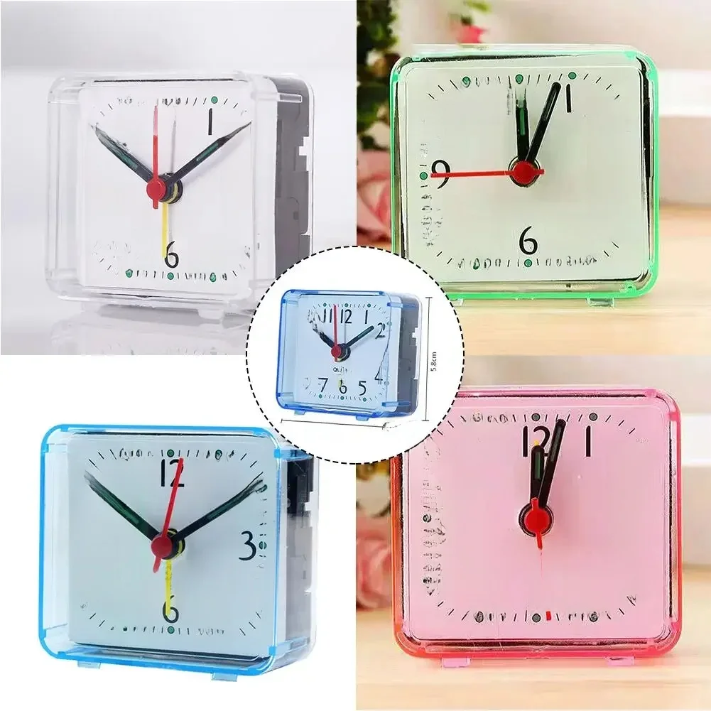 Horloge de table carrée à quartz pour enfants et étudiants, petite alarme électronique, horloge de lit compacte, horloge de voyage, alarme de bureau
