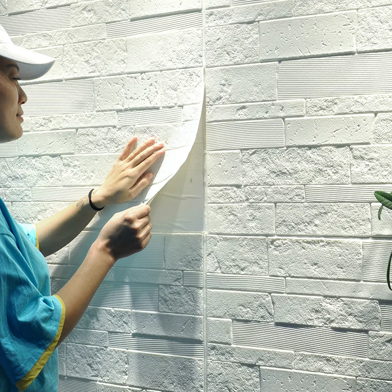 

35*35 см 3D декор для комнаты теплое украшение Самоклеящиеся настенные стикеры пенопластовые водонепроницаемые противоударные обои Потолочный фон