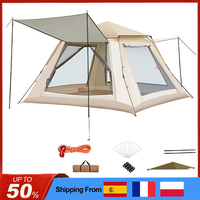 3-4 Person Camping fold Tent Large Space Fully Automatic Hexagonal Tent Park Tourism Pop Up Tent convenient ultralight Tent