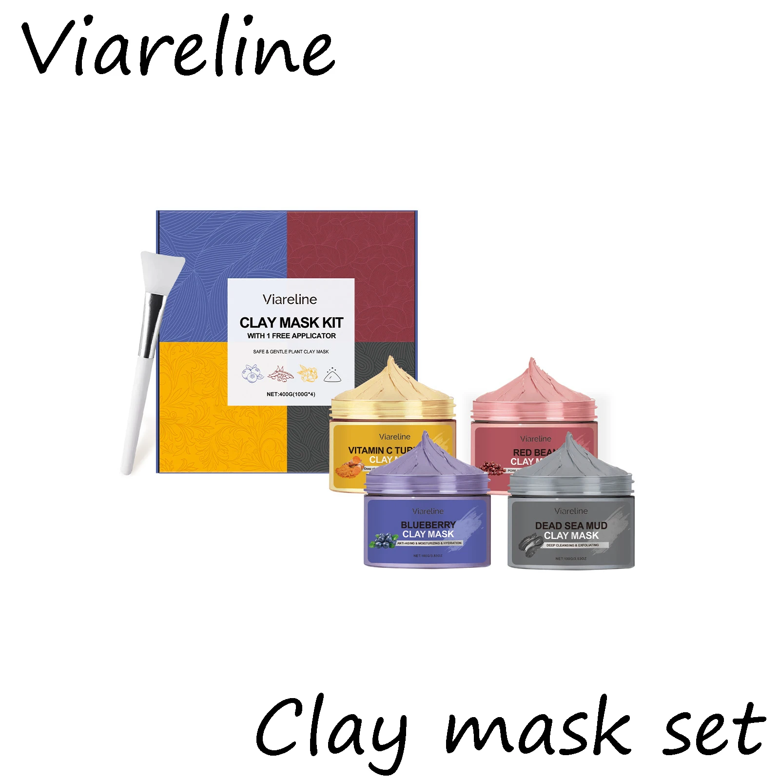 

Глиняная маска для чистки лица Viareline, нежная очистка пор, грязевая маска, увлажняющая, нежирная, улучшает гладкость, смягчающая глиняная маска для лица