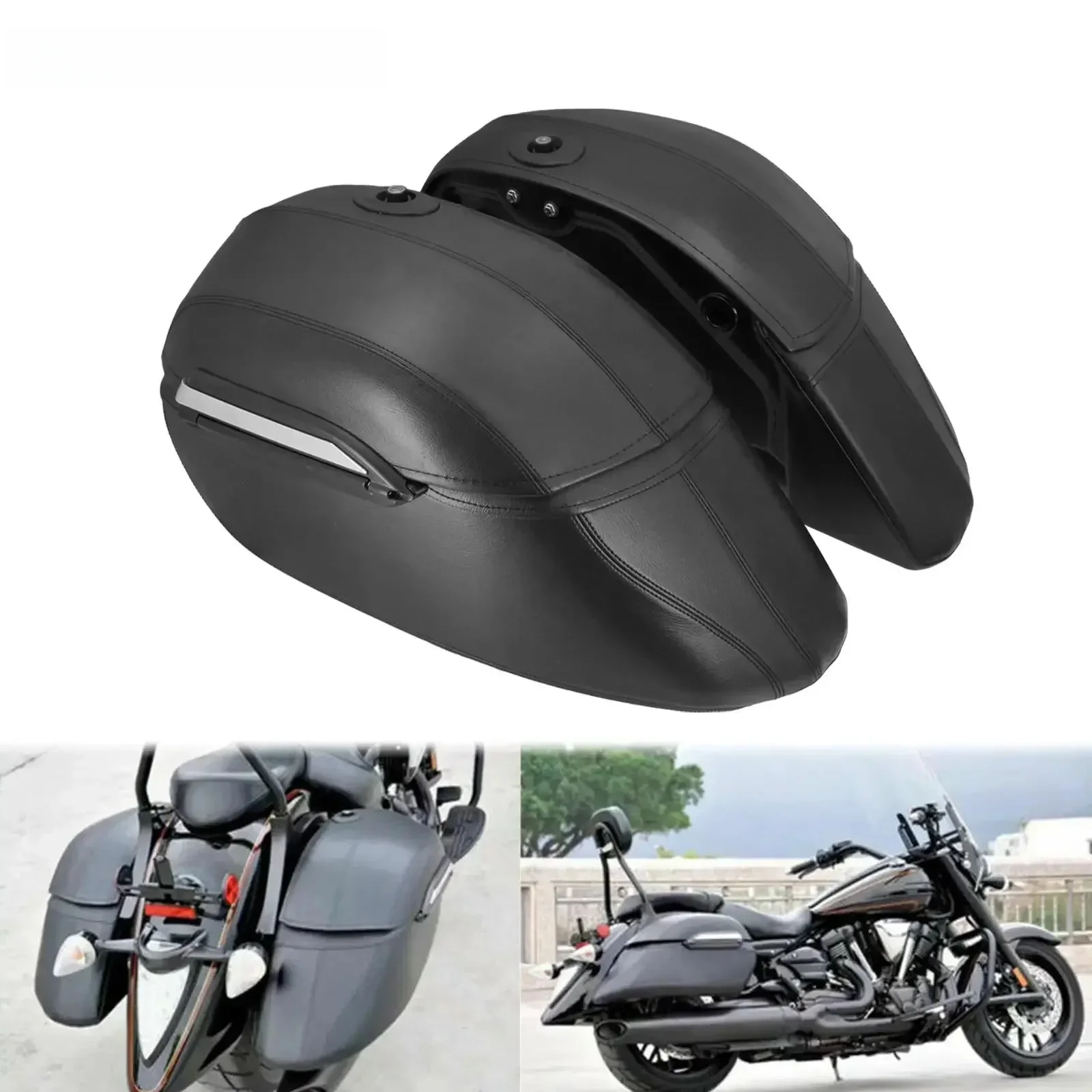 Uniwersalne twarde torby motocyklowe 42L klasyczne sakwy bagażnik montaż bagażu dla Harley dla R1200GS R1250GS DS400 Shadow 400 750 — zdjęcie 2