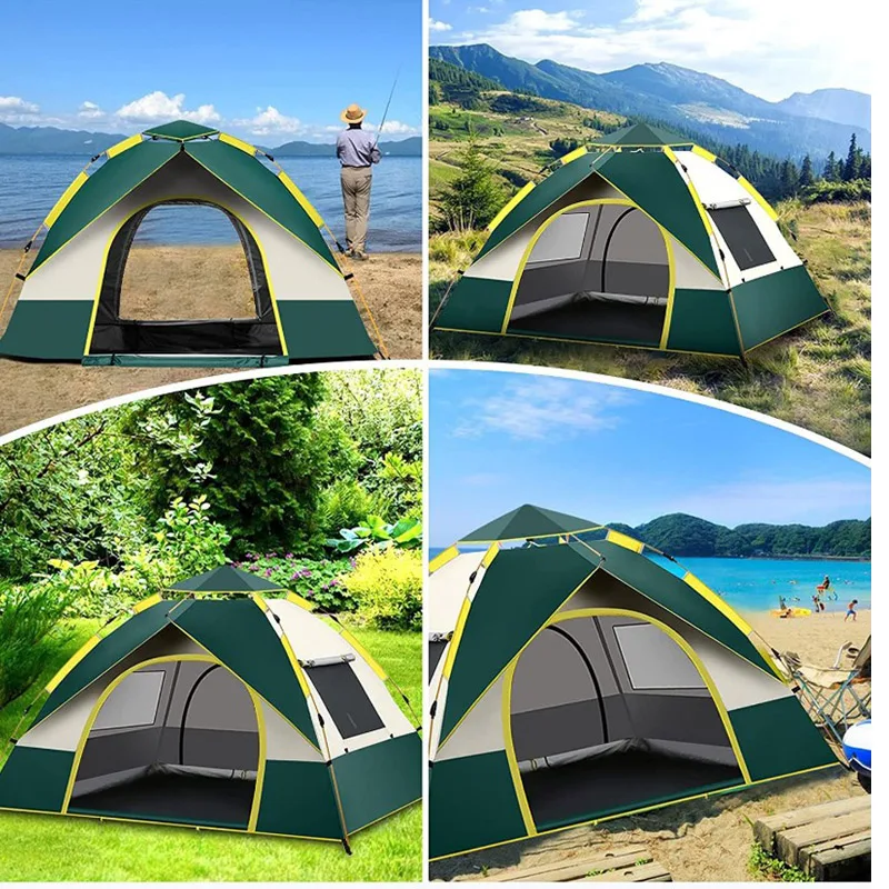 Camping Outdoor One-touch Automatic Pop-up Tent Two-door Shade Tent Camping Climbers Fishing