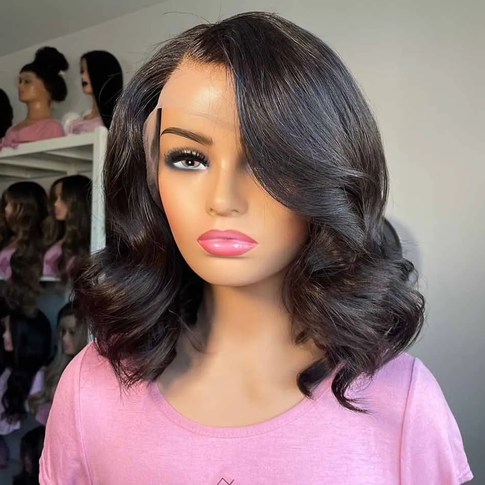 Short Bob Wig Brazilian Human Hair Wigs Loose Deep Wave 13x4 HD Lace Front Wig Body Wave Transparent Lace Wig for Black Women