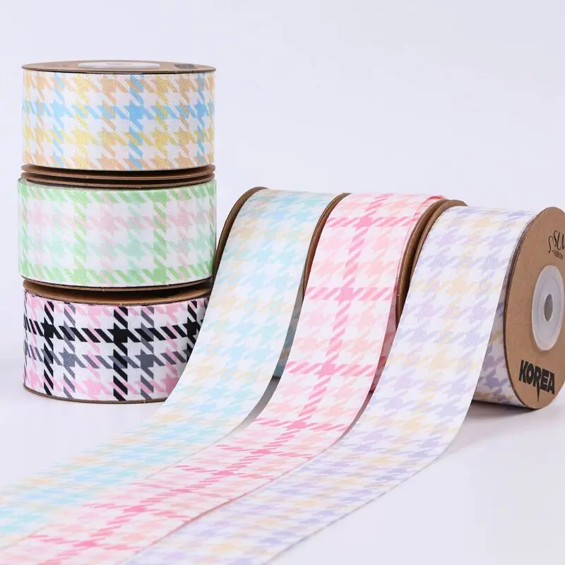 9 Yards 25mm38mm Plaid Ribbon DIY Handmade Material Headwear Bow For Crafts Decoration Hair Bows Crafts Gifts fabric belt