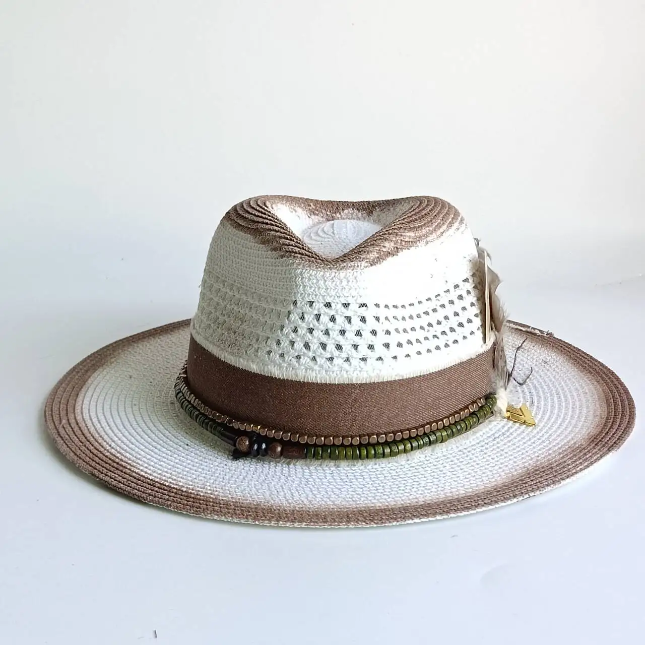 

Summerpaper-wovenstrawhatmen's spray-painteddistressed straw hatwomen'sretrofashionsunhatbeachhateveryday travel hatvacationhat.