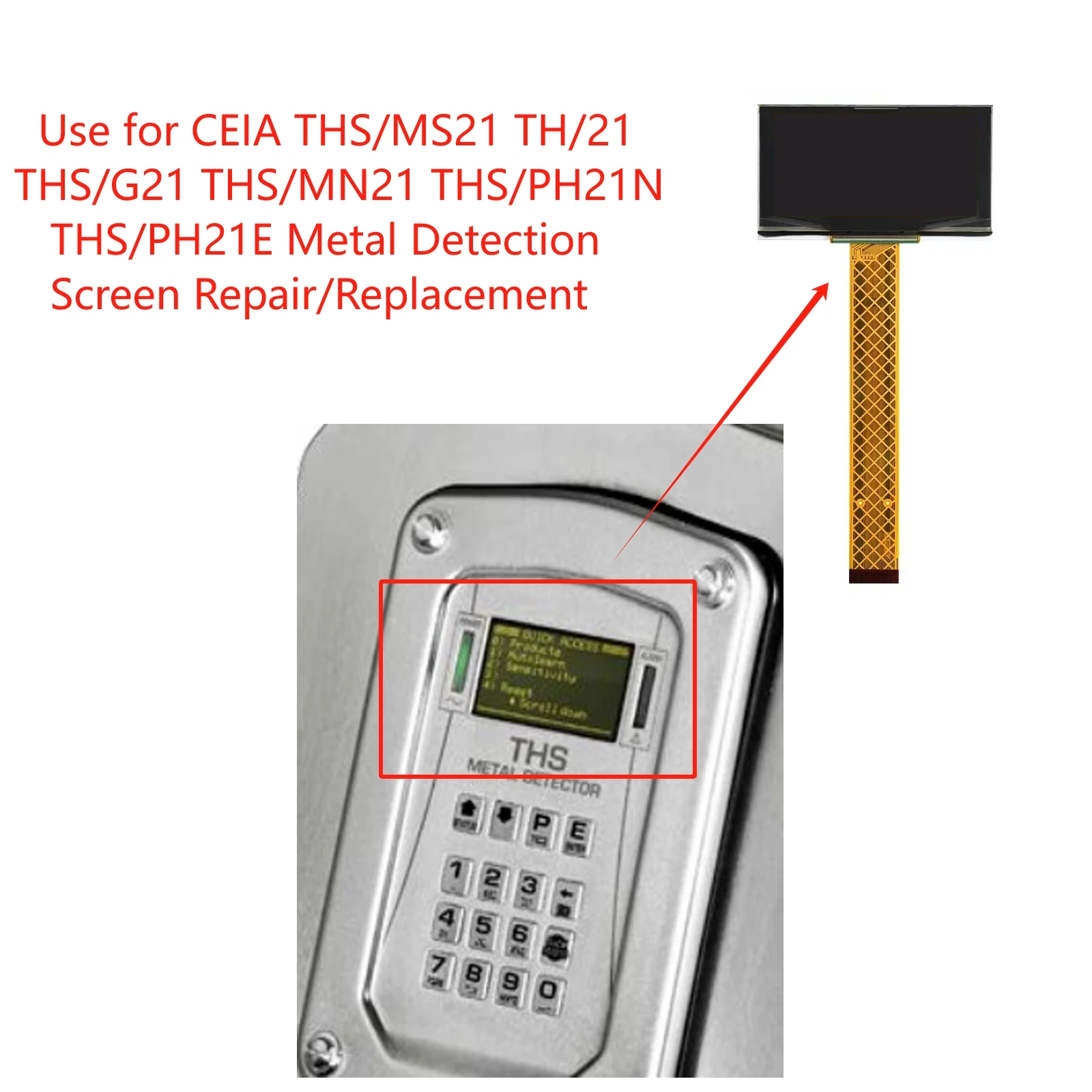 For CEIA THS/MS21 THS/21 THS/G21 THS/MN21 THS/PH21N THS/PH21E Metal Detection OLED LCD Screen Display Repair/Replacement
